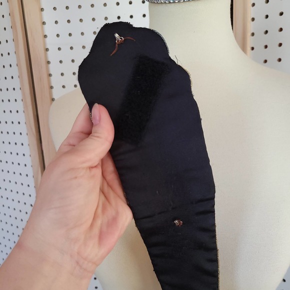 Vintage 80s Beaded Statement Belt Milor Black - Picture 9 of 10